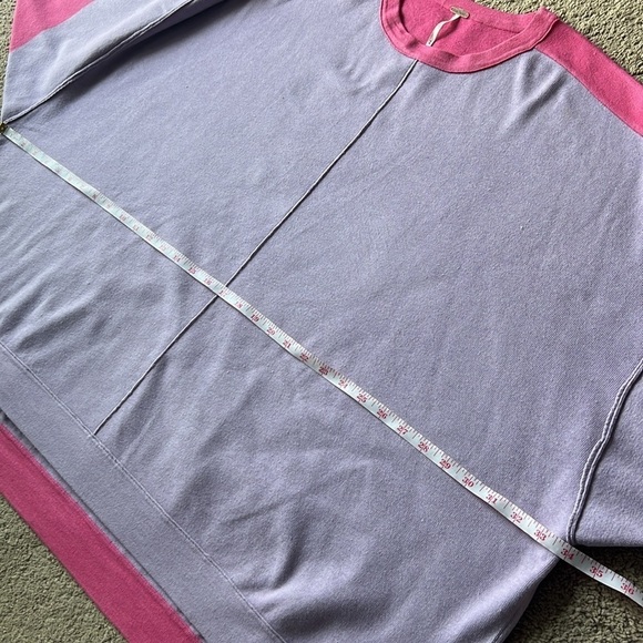 Free People Uptown Colorblock Pullover Sweater Pink Purple - Picture 9 of 12